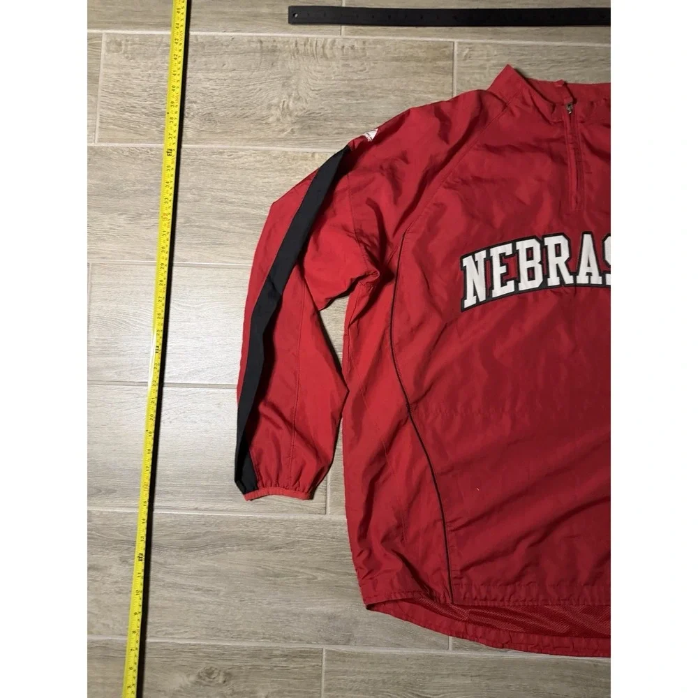 Majestic Red Nebraska Quarter‎ Zip Sweatshirt Size 2XL